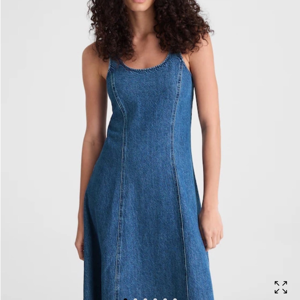 Madewell camby wash Denim Scoopneck Midi Dress - Picture 2 of 7